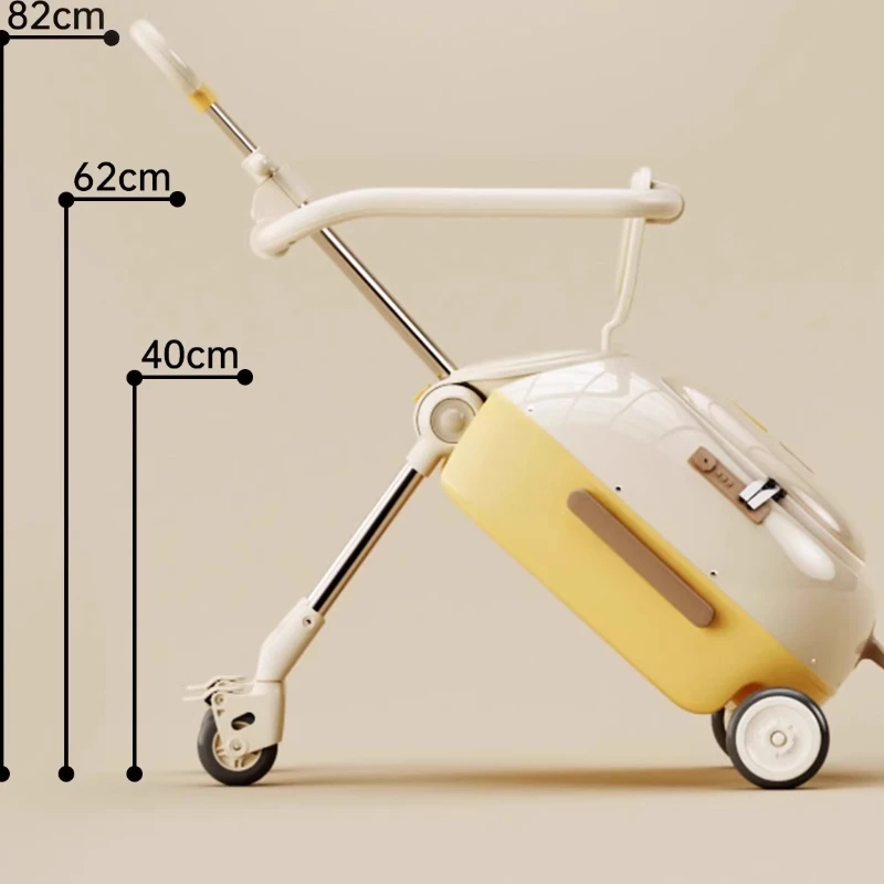 Kids Travel Suitcase Can Ride and Walk Multi-function Luggage Pulling Cart Travel Seat Carrier Bag Carry-On Luggage for Children