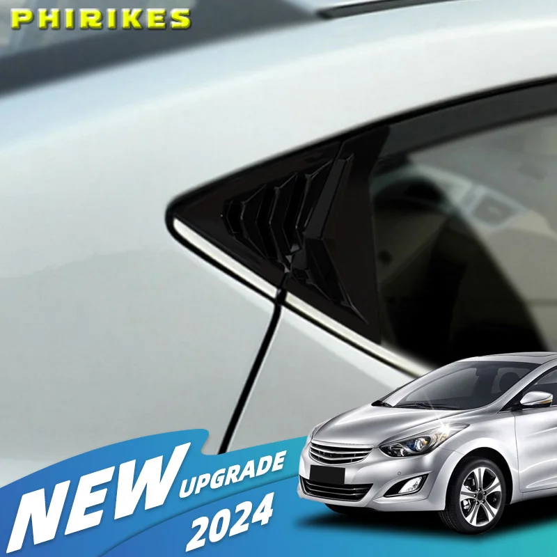 For Hyundai Elantra Avante Sedan 2011-2015 Car Rear Louver Window Side Shutter Cover Trim Sticker Vent Scoop ABS Carbon Fiber