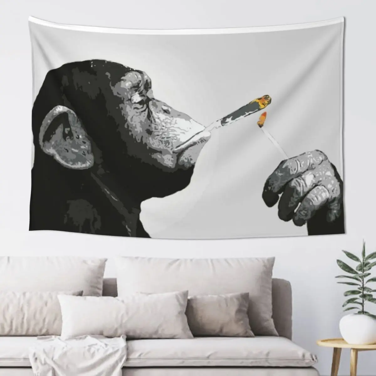 Banksy Steez Chimp Monkey Smoking Joint Tapestry Decorative Wall Murals Cute Room Decor For Bedroom Tapestry