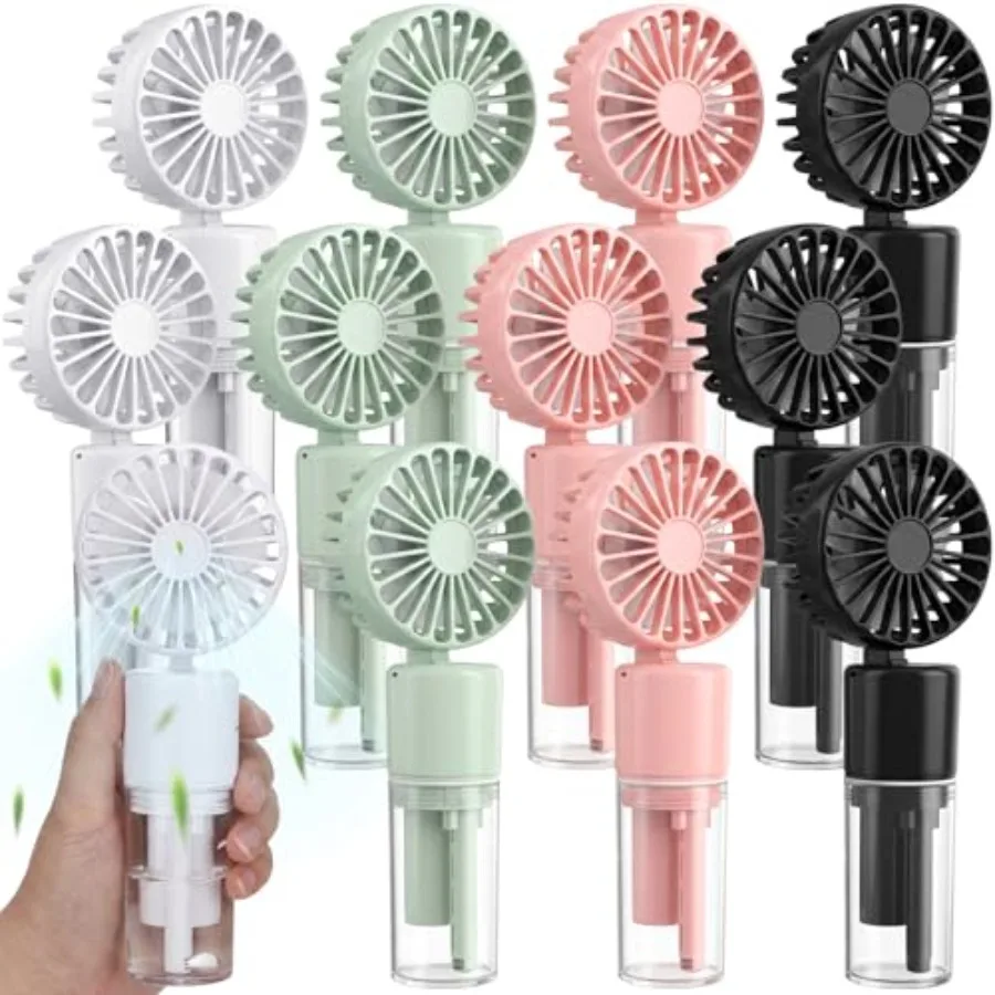 

Portable misting fan for outdoor sports and travel, ABS plastic, white, 5ml water tank with rechargeable USB-C cooling fan