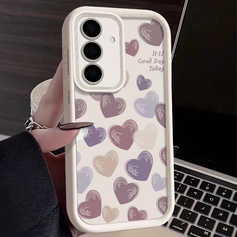Liebe Herz Weiche Fall Für Samsung Galaxy S24 S25 S23 S22 Ultra Plus A55 A56 A54 A53 A34 A35 A36 A26 A14 A15 S24 FE Silikon Abdeckung