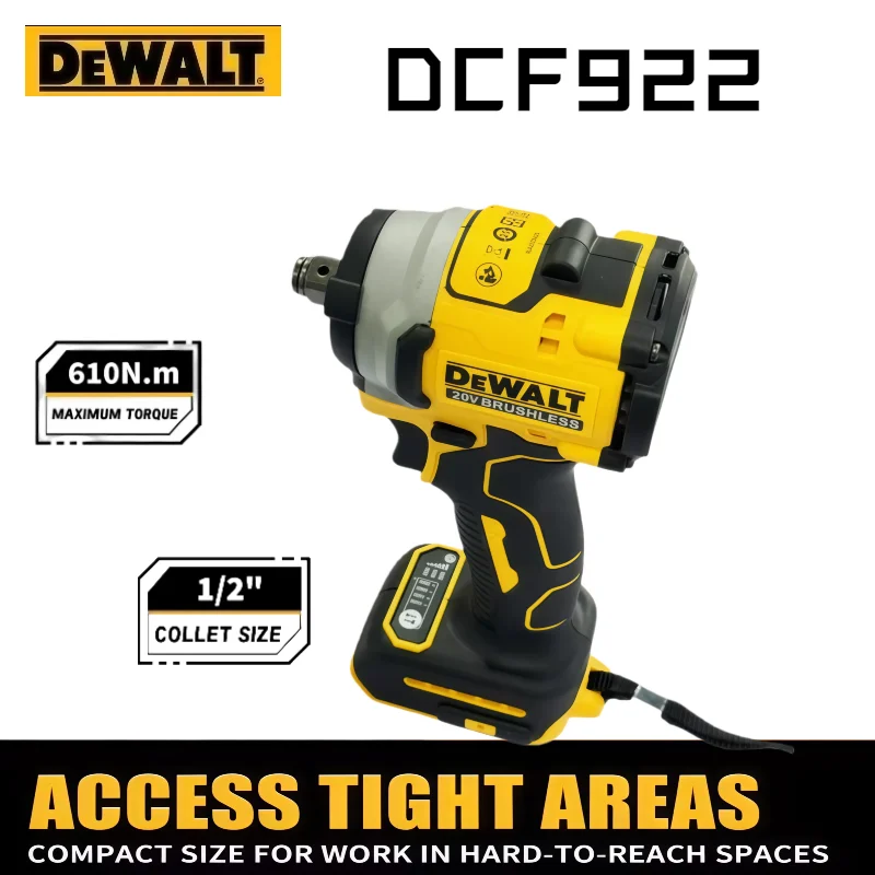 مفتاح ربط كهربائي ببطارية 20 فولت من ديوالت DCF922 قابل لإعادة الشحن وعزم دوران عالي 406 نيوتن متر (عكسي) 1/2 بوصة 2500 دورة في الدقيقة طاقة عالمية أيضًا #1