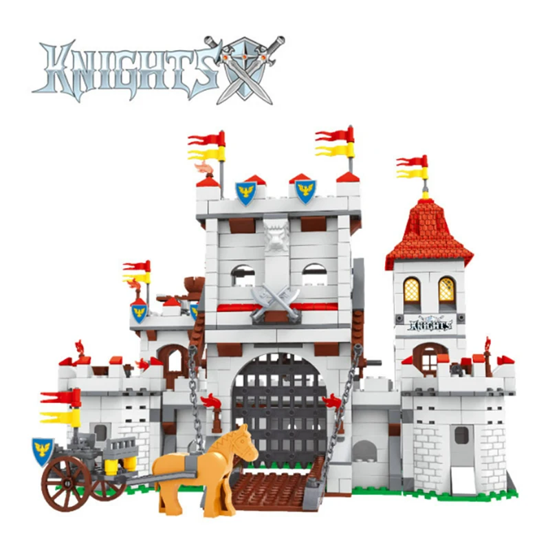 Medieval Knights Castle Siege Royal Tower Bricks Horse Princess Kingdoms Military Sets Building Blocks Toys Birthday Gifts