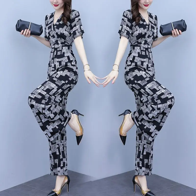 

Женский полосатый комбинезон с широкими штанинами, летний, тонкий, новинка 2026 года, высококачественный, модный, шикарный, в стиле богини