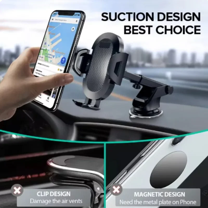 

Автомобильный держатель для телефона на присоске, держатель для телефона в автомобиле без магнитного кронштейна для GPS для iPhone 12, 11 Pro, Xiaomi, Huawei