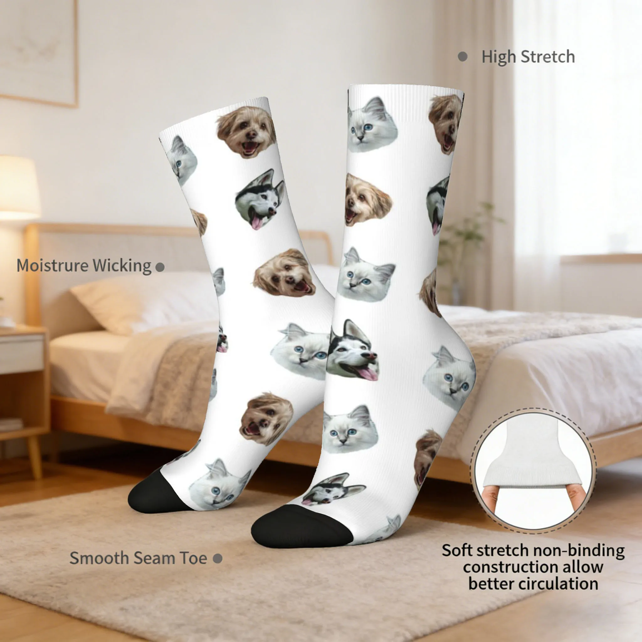 Calzini personalizzati con motivo volto Calzini personalizzati unisex Calzini personalizzati con motivo animali domestici Calzini fotografici Calzini personalizzati come regali