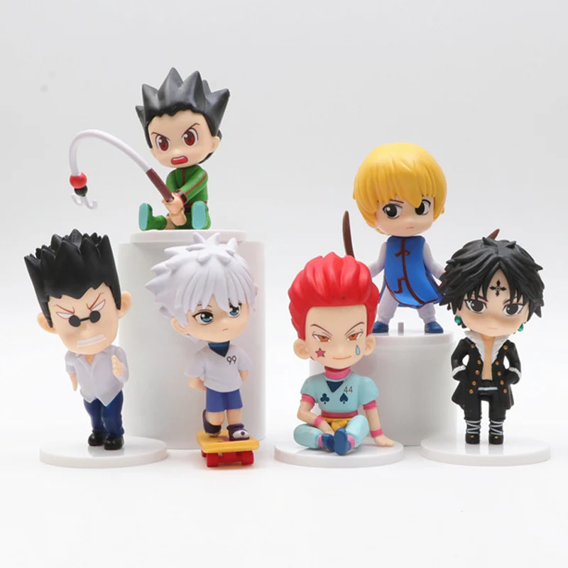 Anime HUNTER×HUNTER Action Figure 6pcs/set Gon·Freecss Leorio Paladinight Hisoka Killua Zoldyck Anime Figure PVC Model Toys Doll