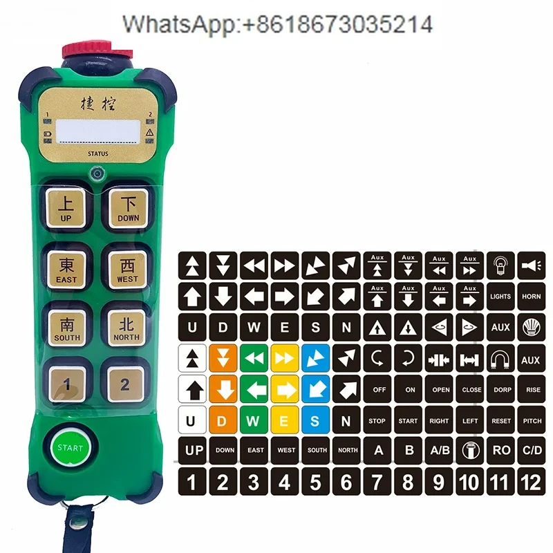 K800 Industrial Wireless Radio Remote Control Single Speed 8-Button Crane Remote with Hoist Track Lift Controller for Crane Lift
