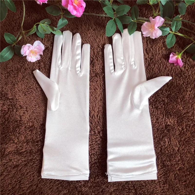 Bridal wedding gloves Lace white bow wedding gloves Wedding wedding gloves Short satin gloves