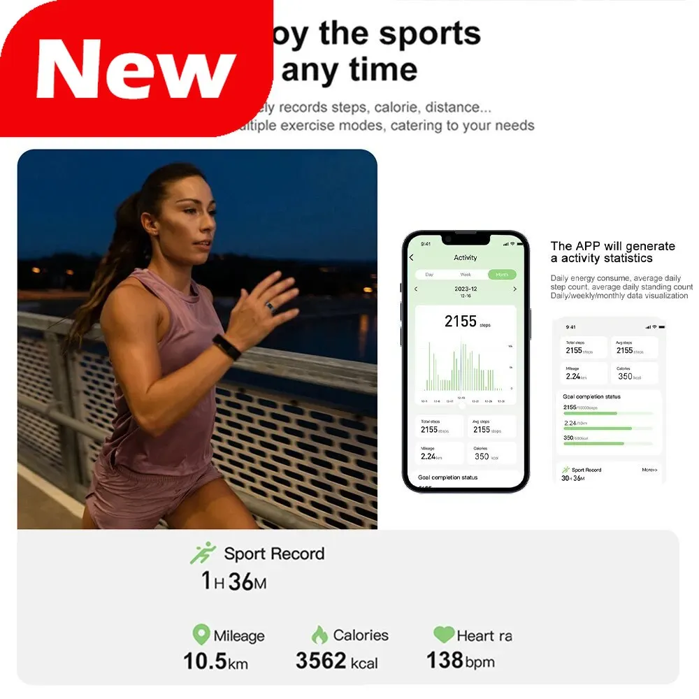 R02 Smart Ring Military Grade Titanium Steel Shell Health Monitoring IP68 & 3ATM Waterproof Multi-sport Modes