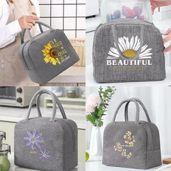 Thermal Food Picnic Lunch Box Insulated School Child Food Bag Tote Lunch Bags for Work Daisy Pattern Cooler Bag per le donne