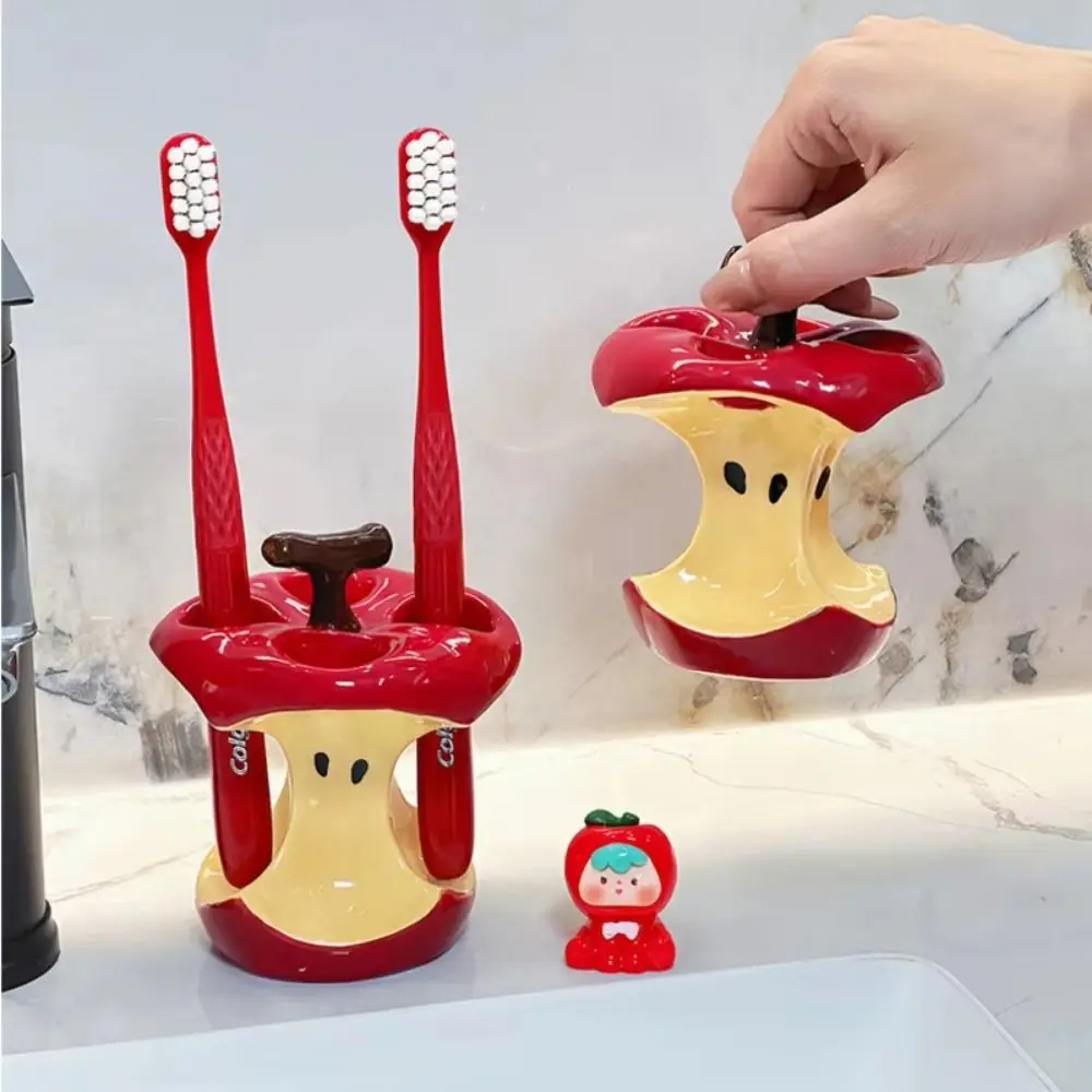 Creative Ceramic Toothbrush Holder Waterproof Non Slip Makeup Brush Storage Durable Space-Saving Toothpaste Storage Rack