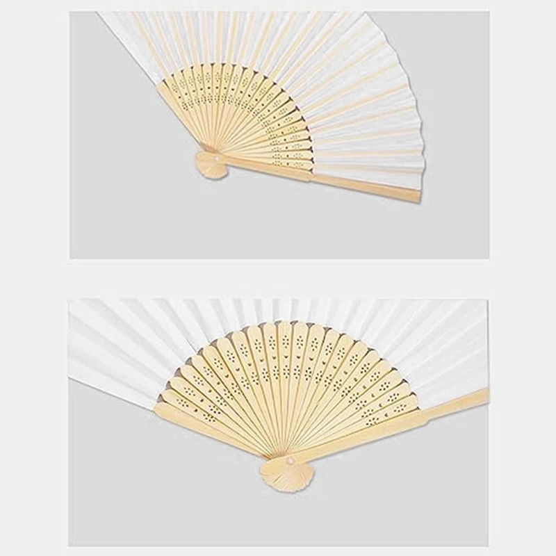 DIY Paper Folding Fan Bamboo Hand Held Fan Handheld Folded Fan For Kids Drawing Handheld Paper Fan