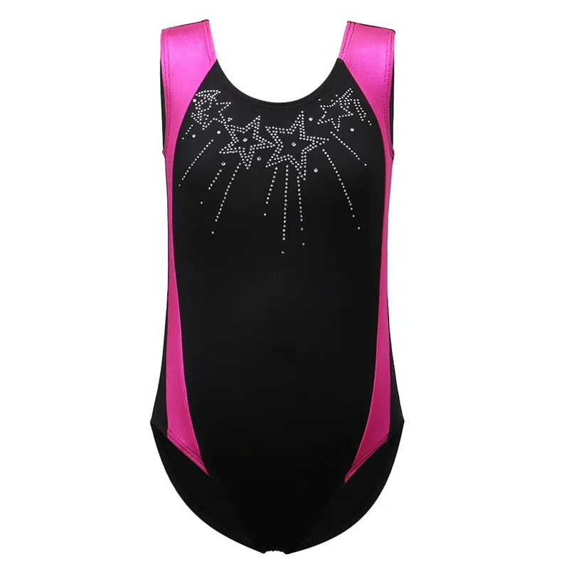 BAOHULU Jugendliche Ballett Kostüm Flamme Drucken Gymnastik Trikot Ein Stück Ärmellose Overall Kinder Praxis Outfit Tanz Body