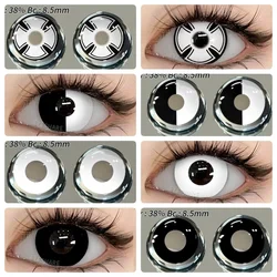 AMARA Cosplay Color Contact Lenses for Eyes Anime Eye Lens 1Pair White Black Lenses Contact Lenses Cosmetic Color Lens Eyes