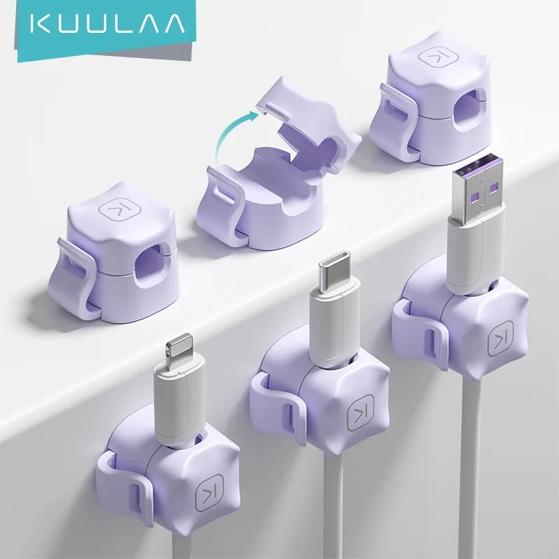 KUULAA Desktop Cable Clamp Smooth And Adjustable Desktop Organizer Fixed Line And Clip Cable Clamp Cable Manager Cable Fixer