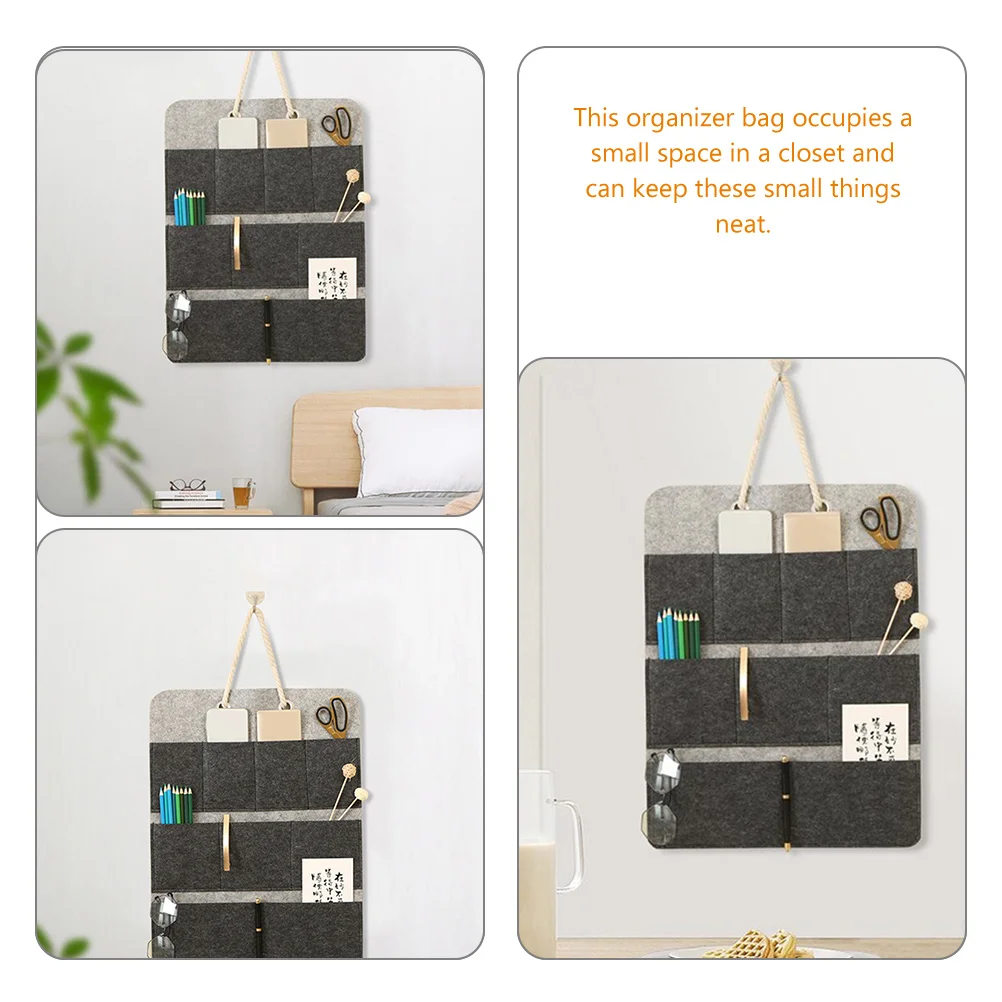 

Multifunctional Storage ganizer Felt Wall Hanging Bag Foldable Closet Door Space Saving Bedroom Pocket Wardrobe Shoes Bag