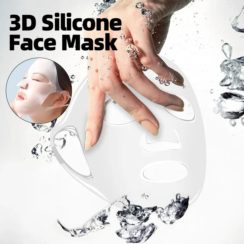 3D Silicone Face Mask Reusable Facial Moisturizing Lifting Firming Anti Wrinkle Skin Care Hanging Ear Sheet Masks Beauty Tool