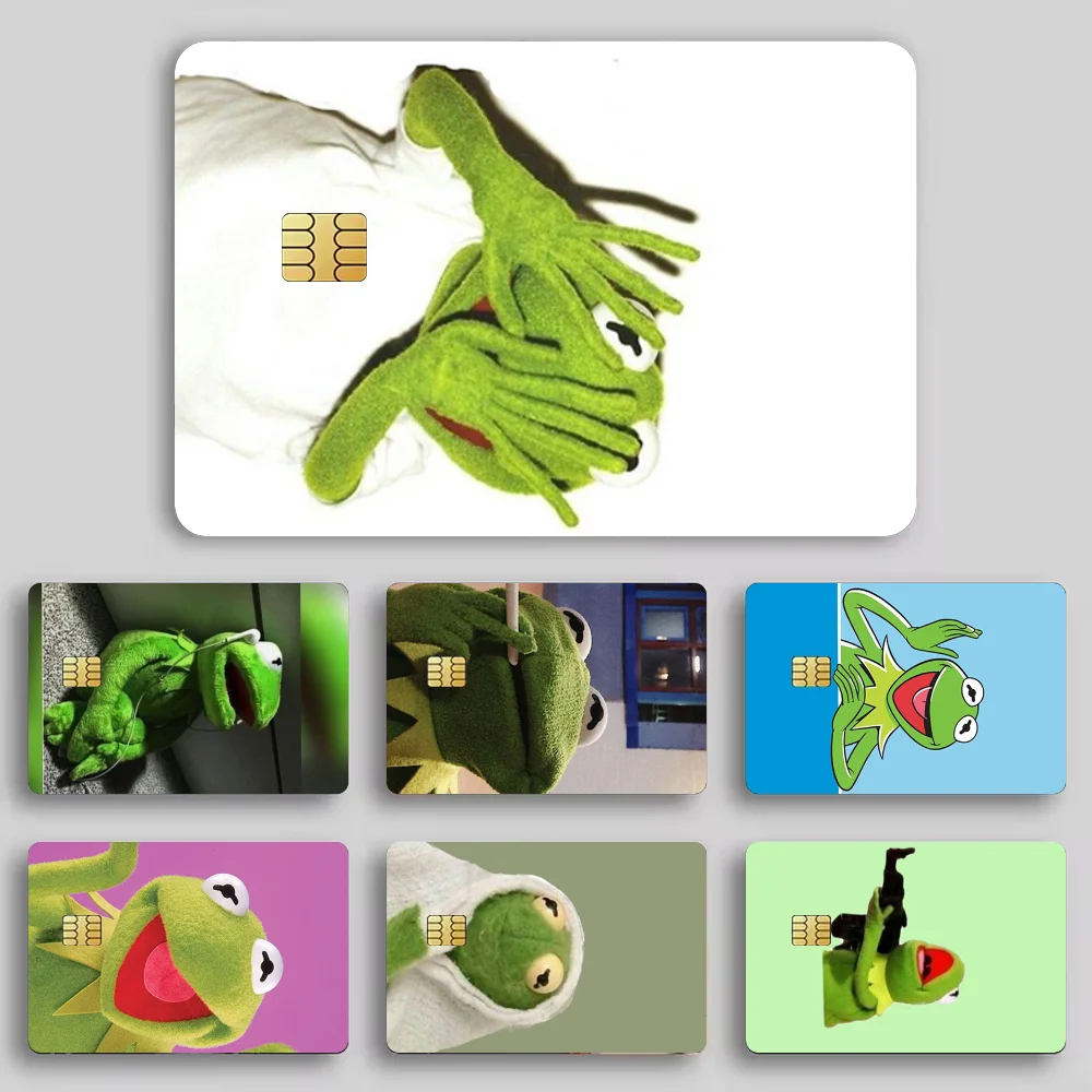 

K-Kermit the frog Stickers Cartoon Decorative Small Waterproof Chip 4PCS Card Sticker New Anti-Scratch