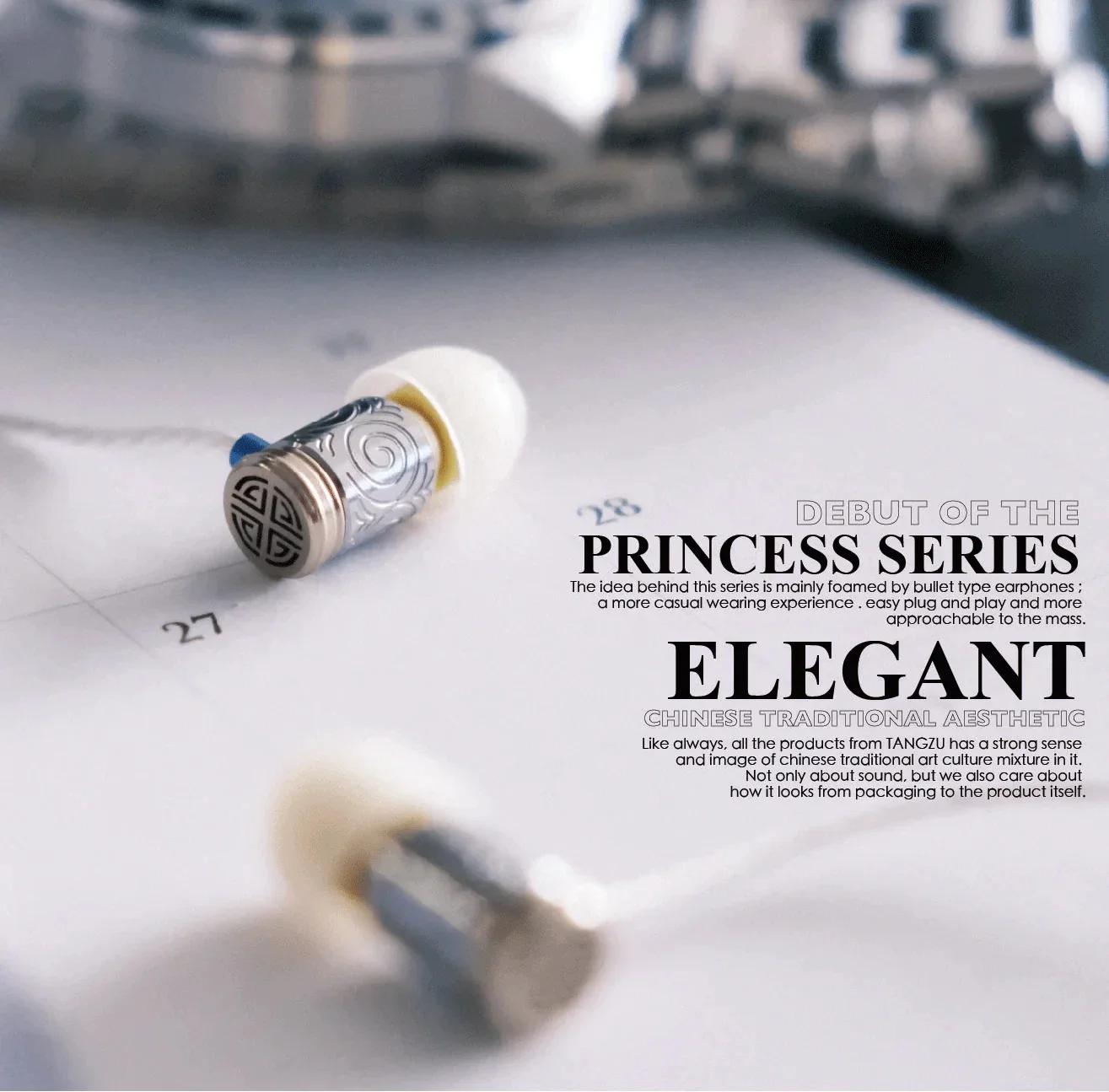 TANGZU Princess Changle Hifi in Ear 6mm Micro Dynamic Earphone in Ear Earphone Dual Cavity Chamber Metal Nozzle Earbuds