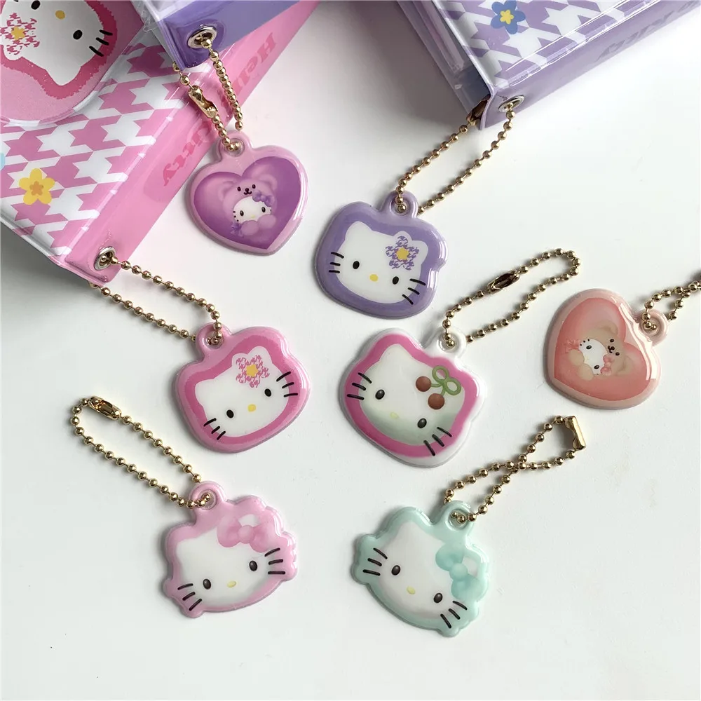 Y2K Hello Kitty Pendant Keychain Photo Album Pendant Accessories Kawaii Sanrio Hello Kitty Y2K Accessories Girls Student Toy New