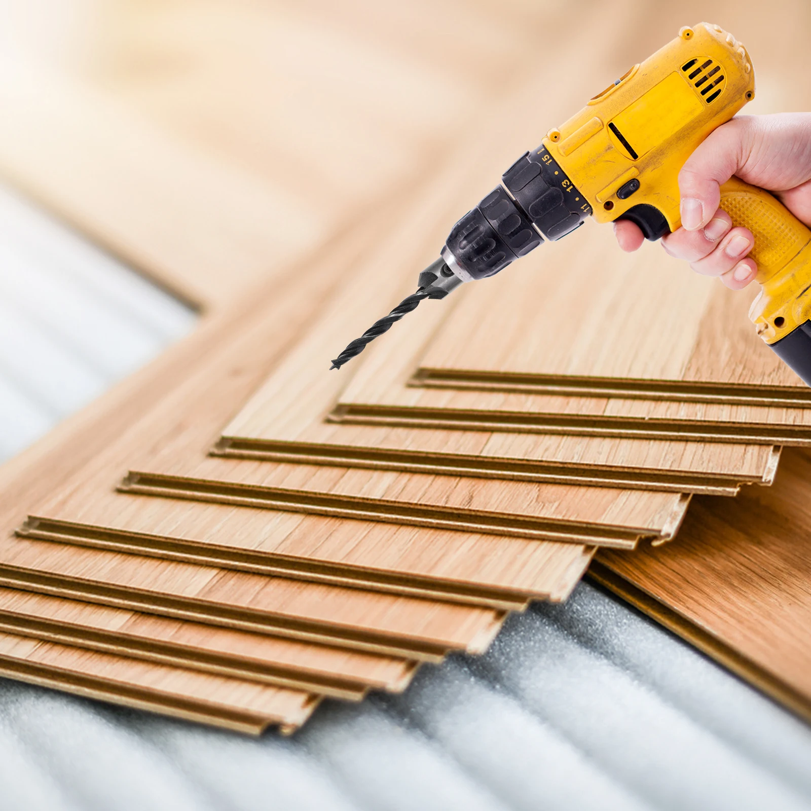 

1 set 1 Woodworking Set Steel Tapered Bits Lightweight Durable Easy Install Carry Storage For Electric Wrench Included Wood