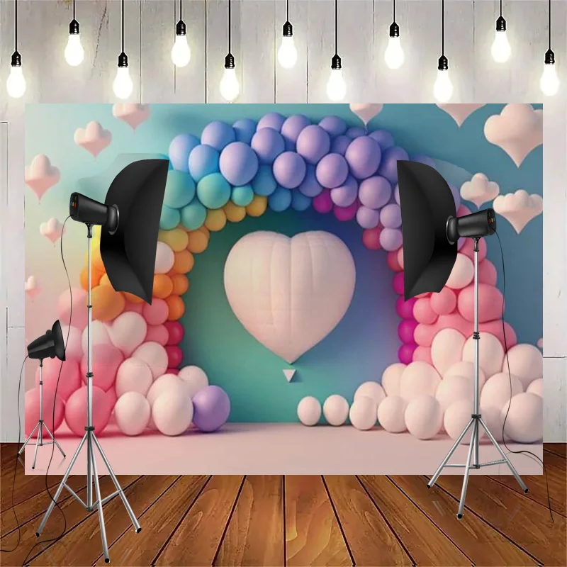 Decoração de aniversário para crianças, Fotografia Backdrops, Party Decor, Balloon Background, Banner para Photoshoot, Photo Studio Props, QQ-02