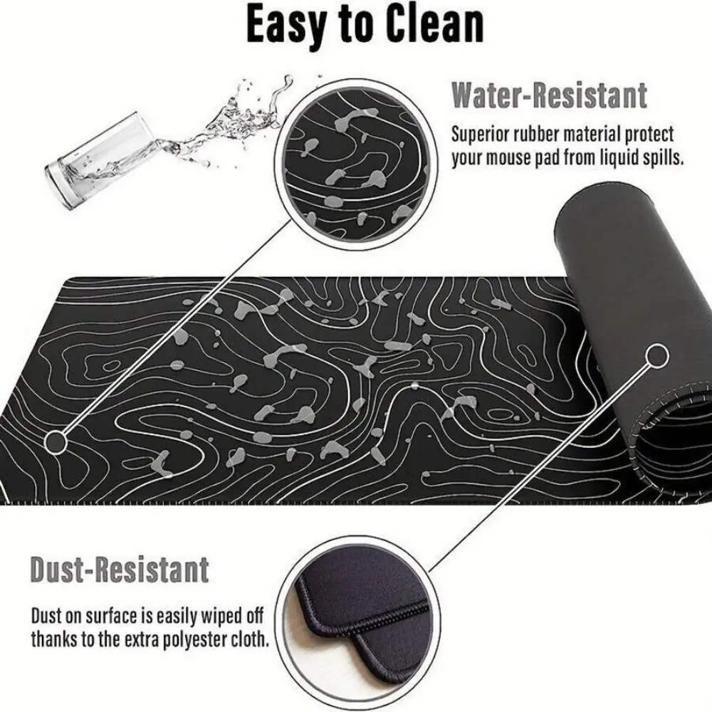 Topographic Shape Gaming Mouse Pad Anti-Slip Wear-Resistant Keyboard Pad Office Keyboard Desk Mat Computer Desk