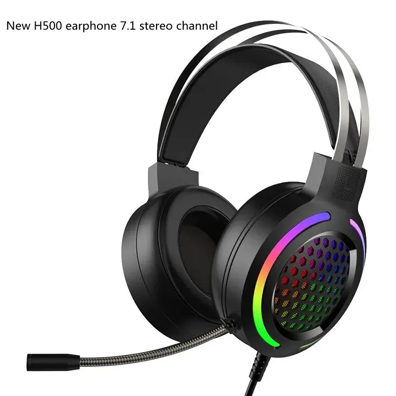 1PCS ITLY H500 RGB Gaming Headphone 3.5mm Surround Sound Computer PC Headset Earphones Microphone for PS4 Switch Xbox-one