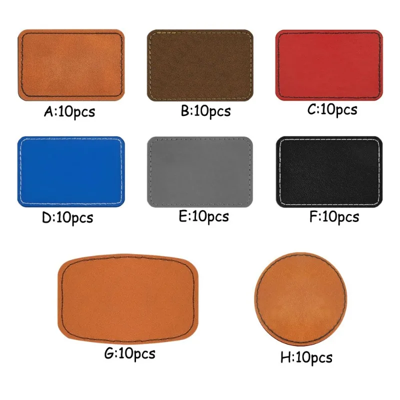 10 Pcs Blank Leatherette Hat Patches with Adhesive Rustic Leatherette Rectangle Patch Faux Leather Patches for Hats Repair DIY