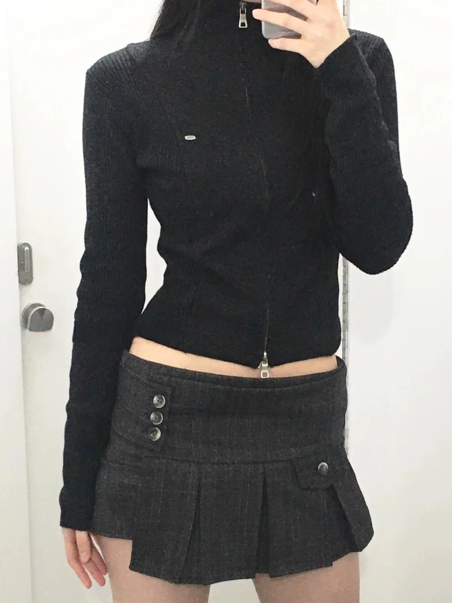Unique SEI rétro épicé fille Plaid a-ligne jupe taille haute polyvalent trajet coréen Sle ort jupe taille haute a-ligne