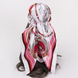 Unisex Man Women Square Scarf Bandana Vintage Sailboat Boat Shawl Hijab Faux Silk Kerchief 35