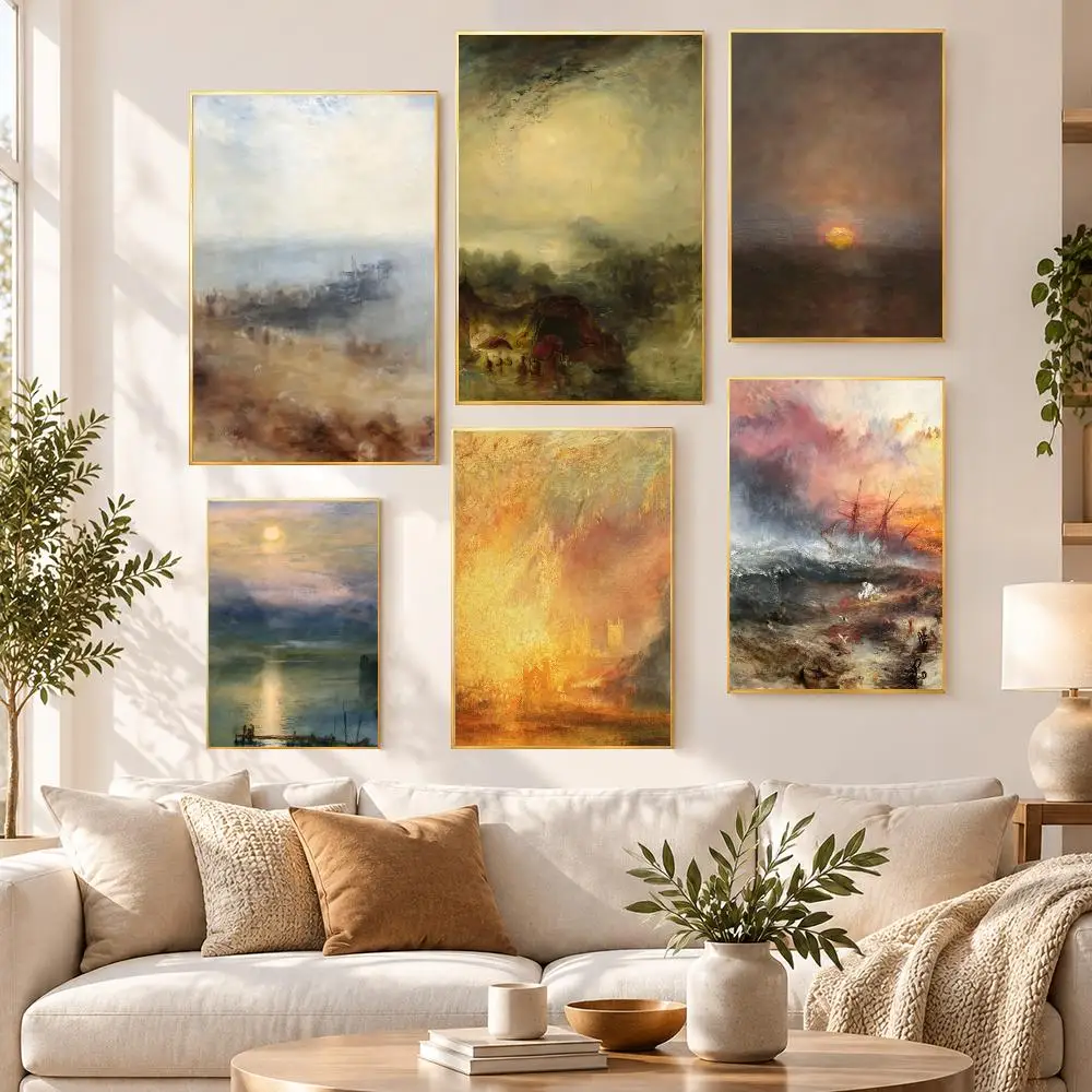 Art Romantic Painter JMW Turner Poster HD Waterproof PP Self Adhesive Aesthetic Bedroom Dorm Gaming Room Home Decor Gift