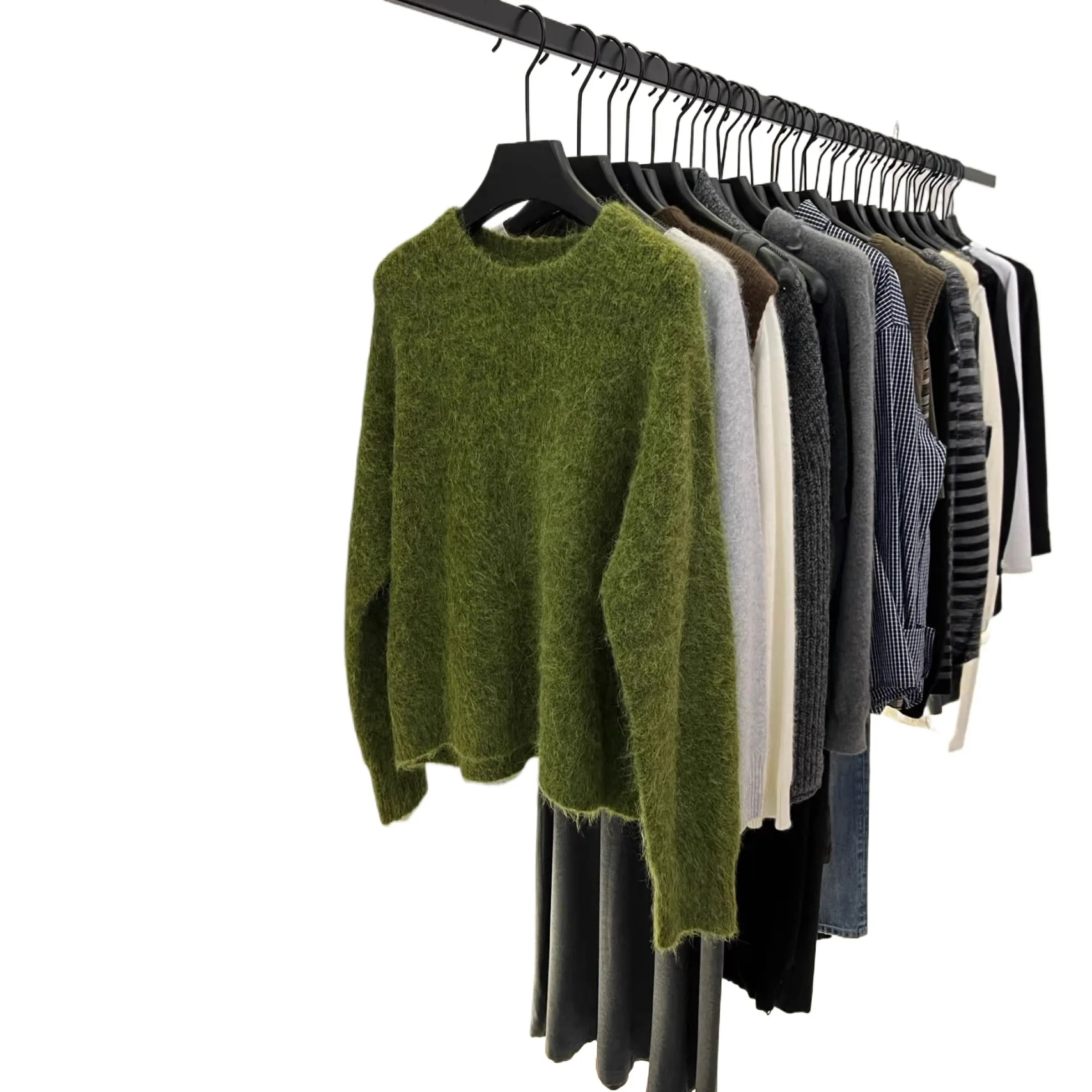 

2025 Temperament Lazy High-end Solid Color Sweater Autumn and Winter Thickened Soft Waxy Wear Loose Feeling Huge Good-looking