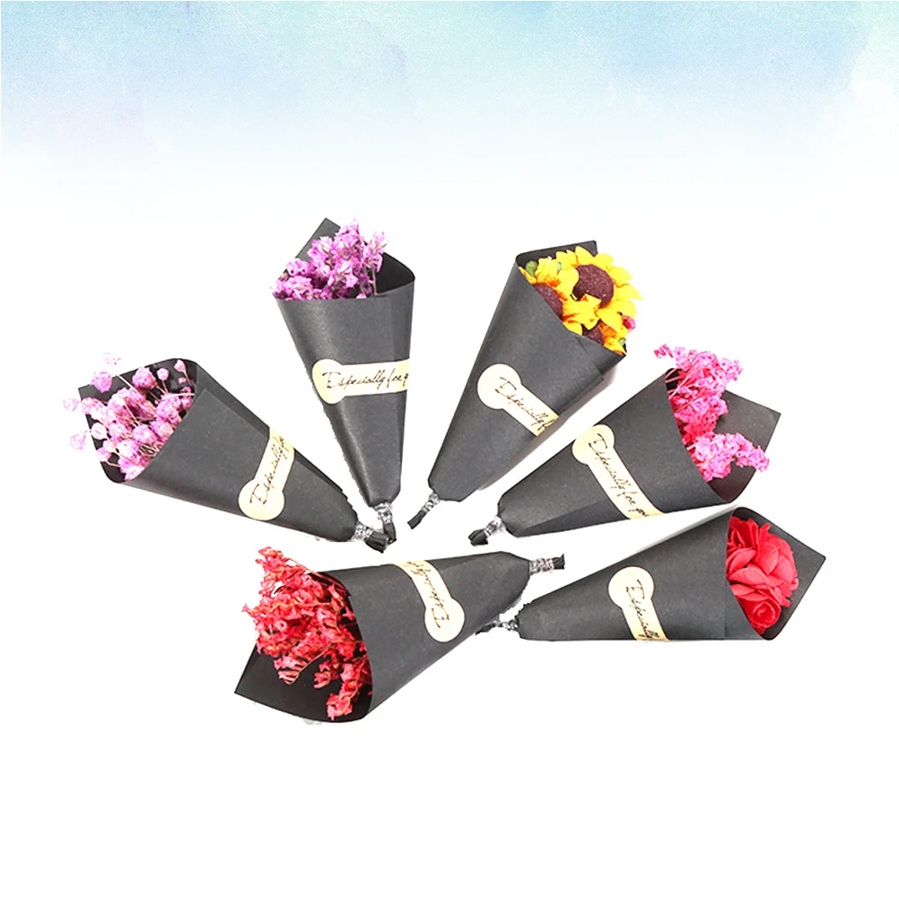 6 Stück getrockneter Blumenstrauß, hochwertig, umweltfreundlich, zum Basteln, Hochzeit, Valentinstag, Geschenk, Dekoration, Party-Bouquet, Foto-Requisite, Dekoration