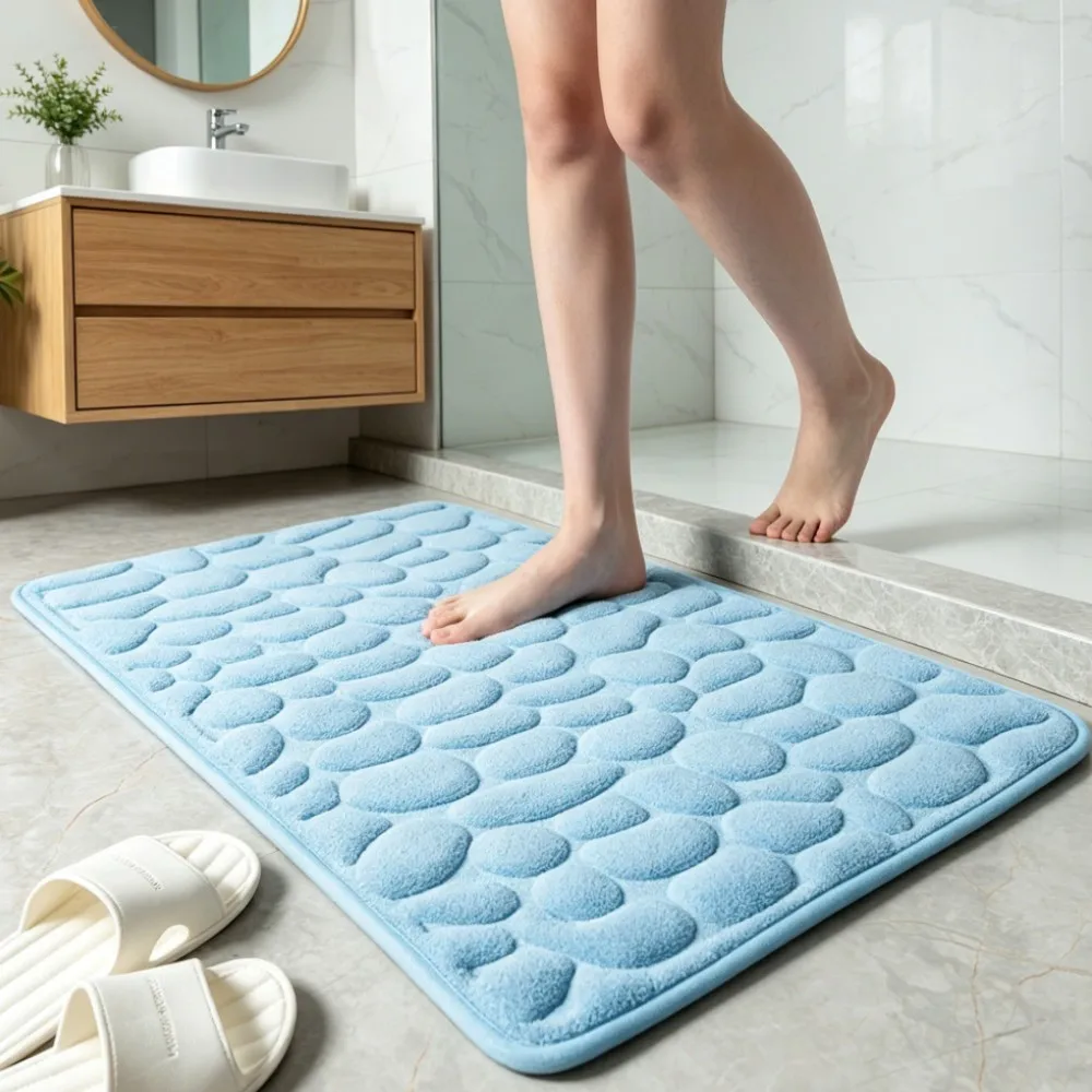 Ultra Soft Memory Foam Bathroom Mat Anti-Slip Rug Water Absorbent Floor Mat Machine Washable Non-Slip Bath Mat