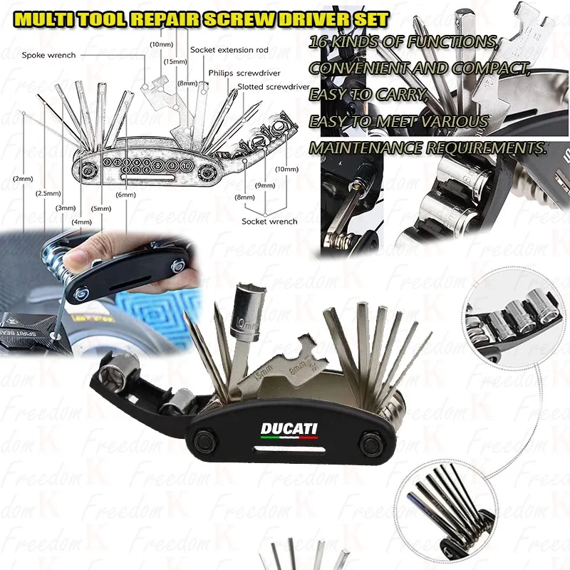 Conbination Tool For Scrambler 800 Monster 821 Diavel Desertx Multistrada 950 1100 Accessories Repair Screwdriver Set