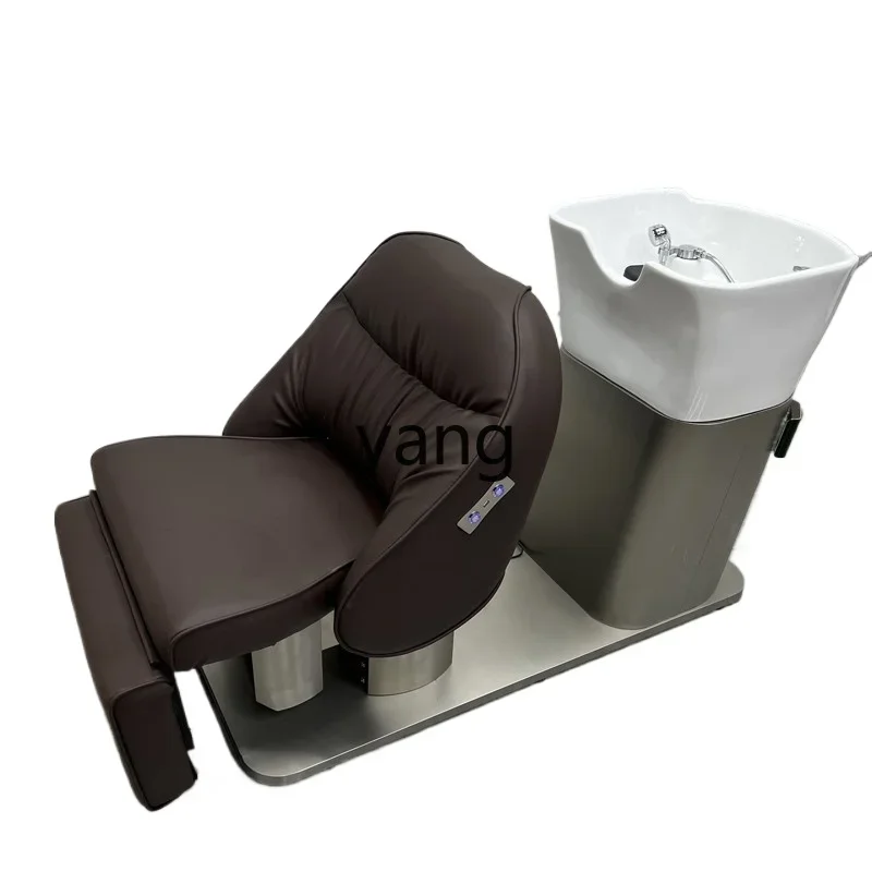 Lmm electric lift barber shop shampoo bed hair salon special half lying hair shampoo bed ceramic basin