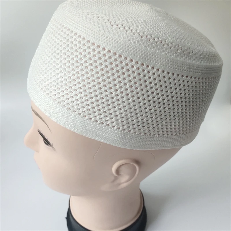 Tampões muçulmanos para homens Vestuário Freeshipping Crânio Oração Chapéu Flat Top Malha De Malha Kufi Kippah Islâmico Arábia Saudita Verão Judaico