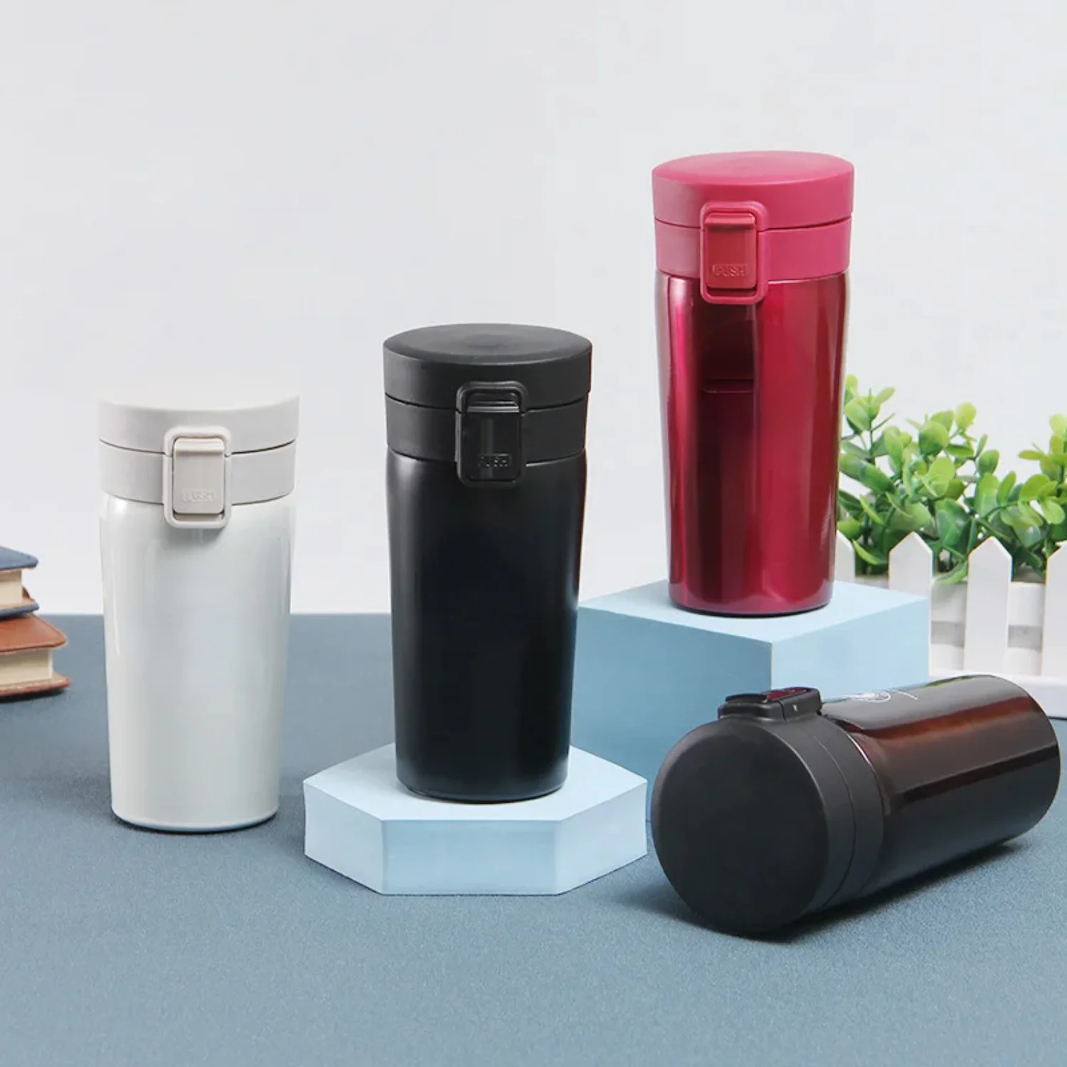 380/500ml Stainless Steel Thermos Coffee Cup Bounce Vacuum Cup Double Layer Tea Mug Drinking Cup Water Cup Office Business Cup