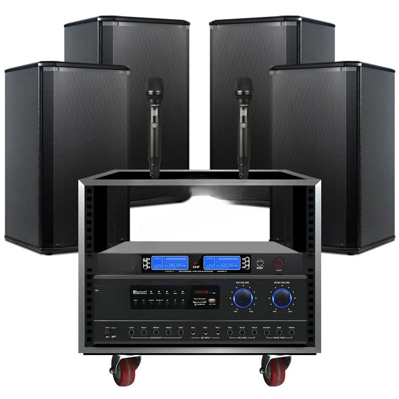 

AV108 + BX108 two pairs + SH28 + 8U cabinet medium conference room audio