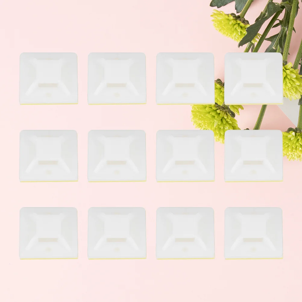 

1000Pcs Zip Tie Mount Adhesive-Backed Cable Tie Base for Wire Bundle Organizer Home Office Management White Wire Management