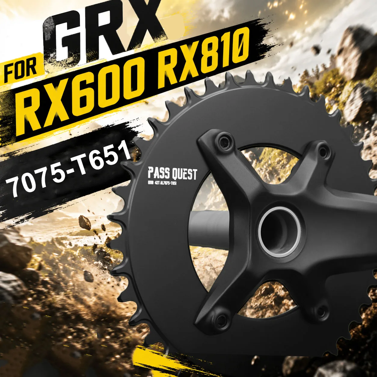 Gravel Single Chainring For Shimano RX810 RX600 110 BCD 110BCD GRX 1x  AERO Crown 36 38 40T 42 44T 46 48T 50 52T Teeth 12 Speed