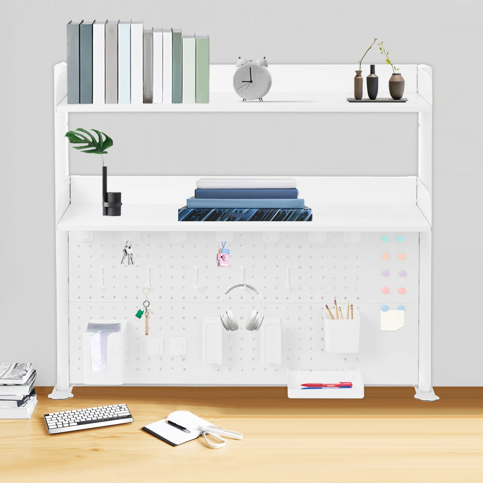 رف الكتب المكتبي متعدد الأغراض، منظم المكتب على سطح الطاولة، مشبك على رف الكتب، منظم المكتب