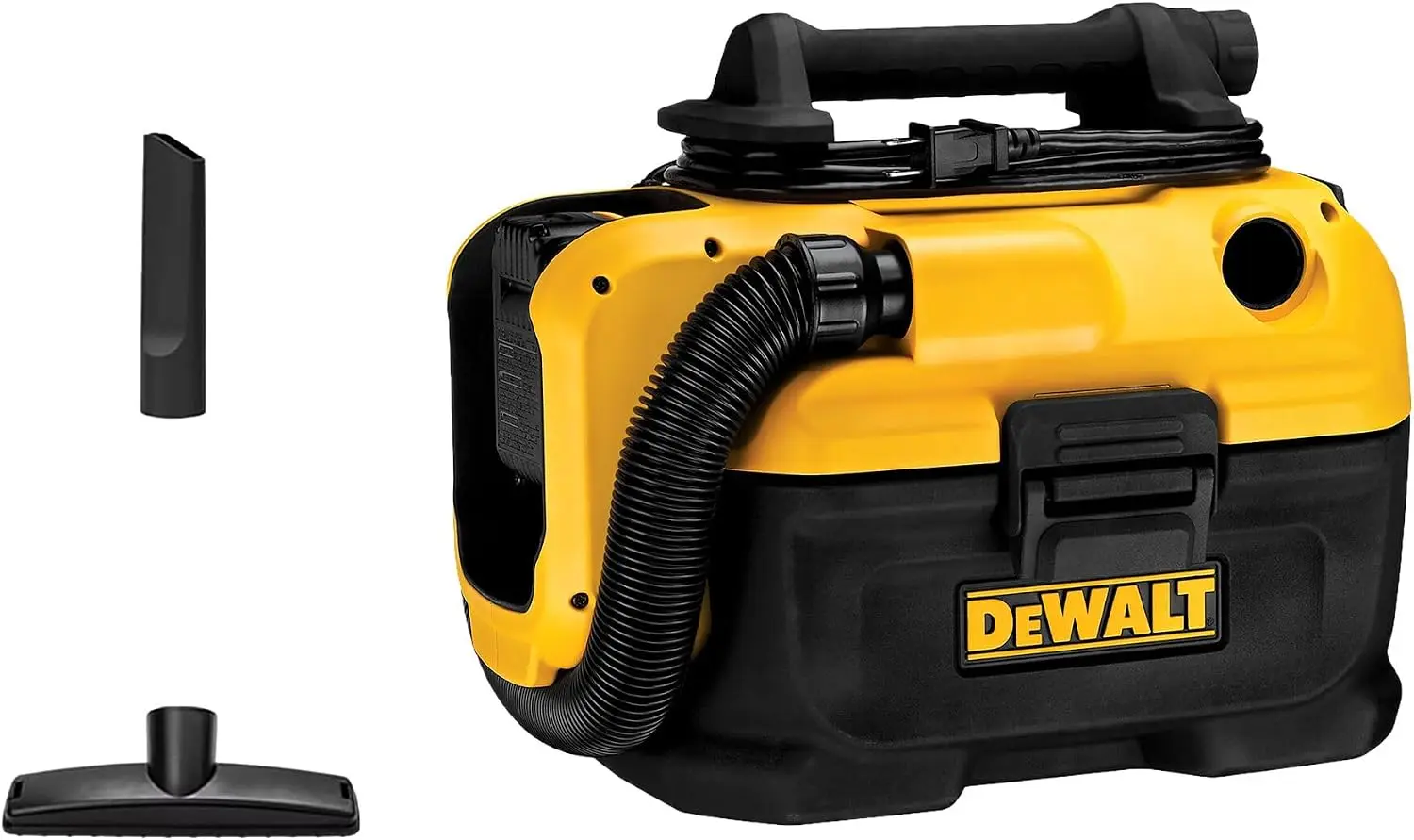 DEWALT DCV580 20V MAX Cordless Wet/Dry Vacuum, 2 Gal Tank 31 CFM HEPA Filter with 5 ft Crush-Resistant Hose for Jobsite Cleanup