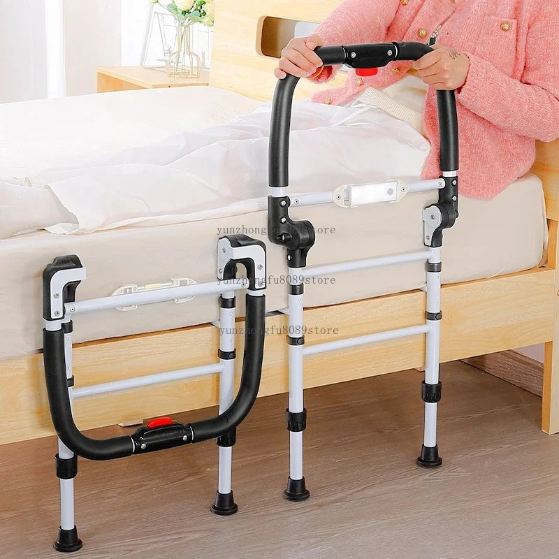 ‌Foldable Bed Assist Rail for Elderly Safety - Standing Support with Anti-Fall Guard, Bedside Handle Mobility Aid for Home