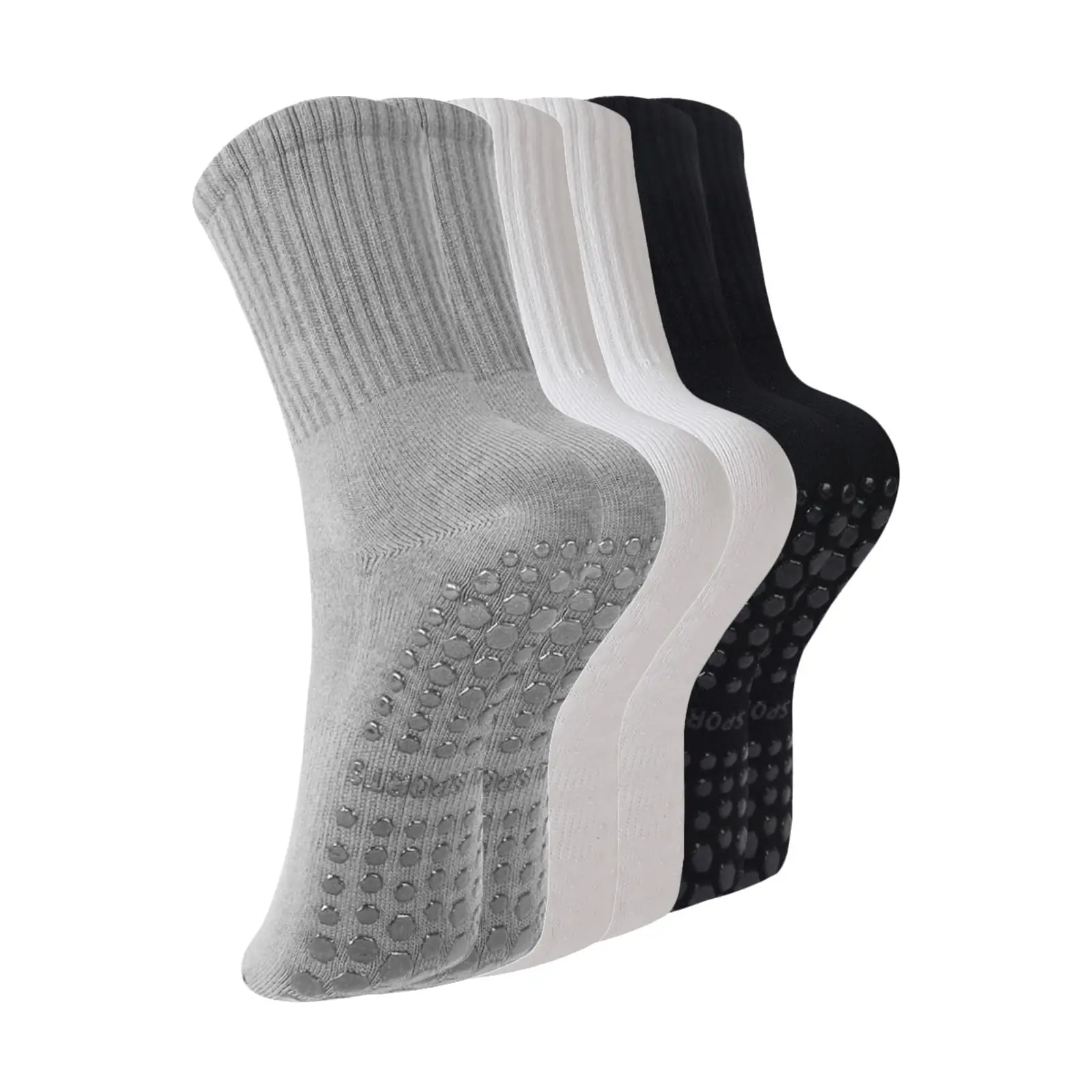 3 pares, calcetines de Pilates para mujer Irisbear con empuñaduras calcetines de Yoga antideslizantes Barre Gym calcetines atléticos con agarre para mujer