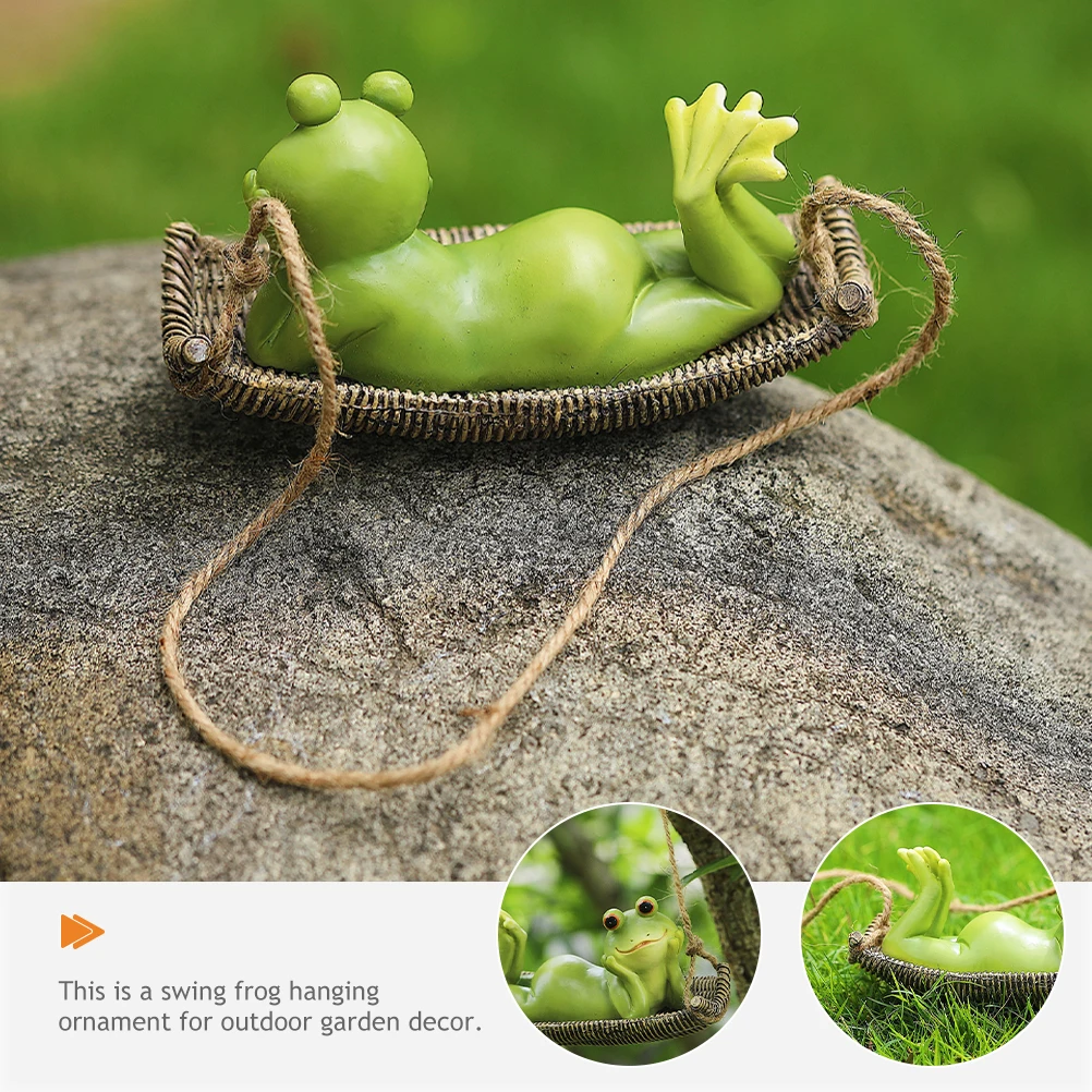 

Frog Resin Animal Sculptures Statues for Garden Hanging Decoration Cartoon Outdoor Frogs Figure Green Decorations Home