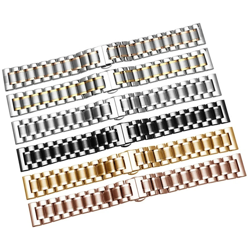 Stainless steel watch bands 12mm 14mm 15mm 16mm 17mm 18mm 20mm 21mm 22mm 23mm rose gold metal strap for Tissot