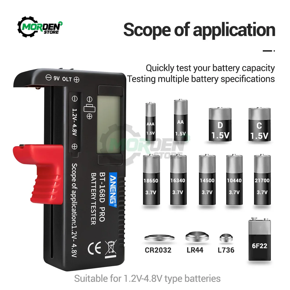 T-168 PRO Digital Battery Capacity Tester for 18650 14500 Lithum 9V 3.7V 1.5V Cell C D Batteries Tester M05 Instrument Tools